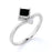 Unique 1.50 Carat Princess Cut Black Diamond and White Diamond Duo Chevron Engagement Ring in White Gold