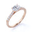 1.5 Carat Vintage Oval Cut Fire Moissanite & Diamond Pave Engagement Ring in Rose Gold