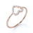 Heart Shape Stackable Ring with Round Diamonds in Rose Gold