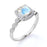 Artdeco 1.50 Carat Cushion Cut Rainbow Moonstone & Diamond Vintage Wedding Ring in Rose Gold