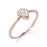 .75 Carat Bezel Set Art Deco Teardrop Rainbow Moonstone & Diamond Promise Ring in Rose Gold