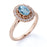 1.50 Carat Antique Oval Aquamarine & Diamond Vintage Halo Engagement Ring in White Gold