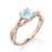 1.20 Carat Real Round Rainbow Moonstone & Diamond Infinity Wedding Ring in Rose Gold