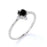 1.50 Carat Vintage 5 Stone Round Cut Black Diamond and White Diamond Engagement Ring in White Gold