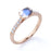 1.50 Carat Vintage Oval Cut Blue Moonstone & Diamond Cluster Wedding Ring in Rose Gold