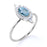 0.85 ct Antique Halo Set Oval Cut Aquamarine Promise Ring in White Gold