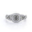 0.75 Carat Round Cut Grey Salt and Pepper Diamond Nature Inspired Engagement Ring in White Gold