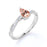 0.75 Carat Pear Shaped Morganite and Diamond Infinity Accent Twist Engagement Ring in Rose Gold