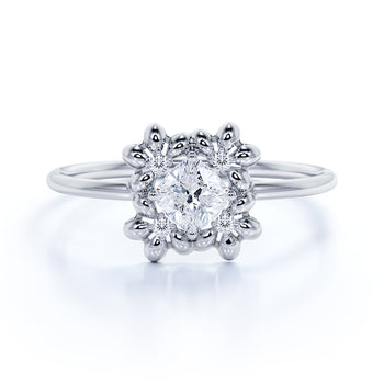 Elegant Cushion Cut Diamond Mini Stacking Ring in White Gold