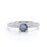 0.75 Carat Round Brilliant Icy Grey Salt and Pepper Diamond Hidden Halo Engagement Ring in White Gold