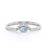 Evil Eye Design Marquise Cut Aquamarine Dainty Ring in White Gold