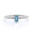 Solitaire Emerald Cut Aquamarine Dainty Ring in White Gold