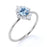 Vintage 0.56 ct Halo Set Round Cut Aquamarine and Diamond Promise Ring