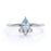 Pear Cut Aquamarine and Diamond Trio Stacking Ring in White Gold
