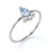 Pear Cut Aquamarine and Diamond Trio Stacking Ring in White Gold
