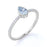 Pear Cut Aquamarine and Pave set Diamonds Promise Ring in White Gold