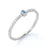 Baguette Cut Aquamarine and Pave set Diamonds Stacking Ring in White Gold
