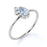 Unique Bezel Set Pear Cut Aquamarine and Diamond Stacking Ring in White Gold