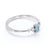 4 Stone Oval Cut Aquamarine and  White Diamond Stacking Ring in White Gold
