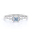 4 Stone Princess Cut Aquamarine and  White Diamond Promise Ring in White Gold