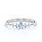 4 Stone Pear Cut Aquamarine and  White Diamond Stacking Ring in White Gold