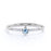 Prong Set Round Cut Aquamarine and Diamond Stacking Ring in White Gold
