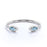 Bezel Set Marquise Cut Aquamarine Duo Open Stacking Ring in White Gold