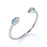 Bezel Set Marquise Cut Aquamarine Duo Open Stacking Ring in White Gold