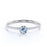 Round Cut Aquamarine with Pave set Diamonds Promise Ring in White Gold