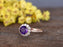 1.50 Carat Round Amethyst Diamond Halo Flower Engagement Ring in Rose Gold