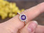 1.50 Carat Round Amethyst Diamond Halo Flower Engagement Ring in Rose Gold