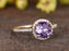1.25 Carat Round Amethyst and Diamond Promise Engagement Ring in Rose Gold