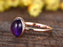 1.50 Carat Oval Cut Amethyst Engagement Ring Solitaire in Rose Gold