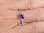 1.25 Carat Princess Purple Amethyst and Diamond Engagement Ring Diamond White Gold