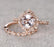 Antique 1.75 Carat Round Cut Morganite and Diamond Halo Bridal Set in Rose Gold: Bestselling Design