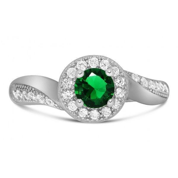 Antique Designer 1 Carat Emerald and Diamond Engagement Ring