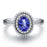 Antique 1.25 Oval Cut Sapphire and Diamond Halo Engagement Ring