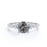 1.25 Carat Round Cut Icy Grey Salt and Pepper Diamond Pave 4 Prong Engagement Ring in White Gold