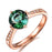 Classic 1 Carat Green Emerald and Diamond Rose Gold Engagement Ring