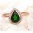Designer 1.50 Carat Pear shape Emerald and Diamond Halo Engagement Ring