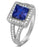 Designer 2 Carat Princess Cut Blue Sapphire and Diamond Halo Engagement Ring