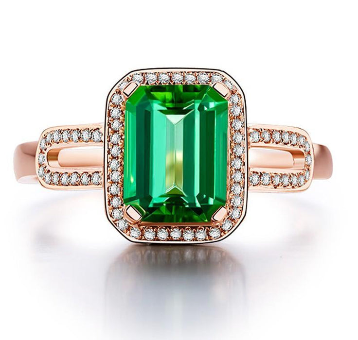 Designer 2.50 Carat Emerald and Diamond Engagement Ring
