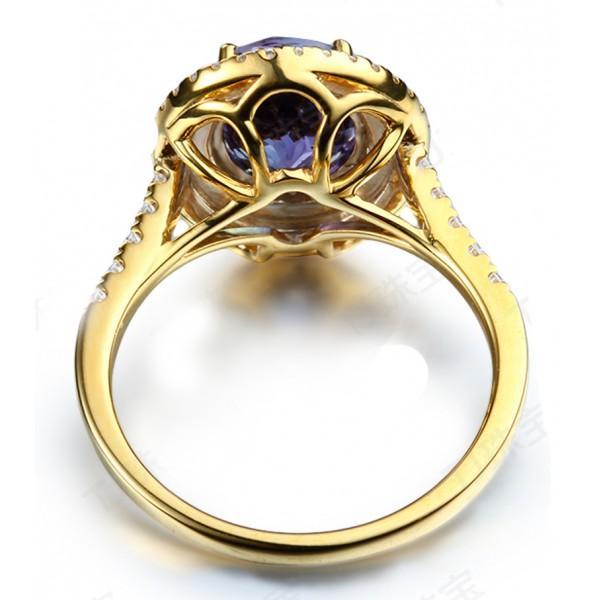 Designer 3 Carat Double Halo Sapphire and Diamond Engagement Ring
