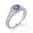 1 Carat Round Brilliant Natural Salt and Pepper Diamond Vintage Inspired Engagement Ring in White Gold