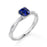 1.50 Carat Cushion Cut Genuine Ceylon Blue Sapphire & Diamond September Birthstone Infinity Engagement Ring in White Gold