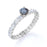 1 Carat Round Brilliant Genuine Salt and Pepper Diamond Fishtail Band Engagement Ring in White Gold