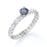 1 Carat Round Brilliant Genuine Salt and Pepper Diamond Fishtail Band Engagement Ring in White Gold
