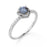 0.65 Carat Round Cut Dark Grey Salt and Pepper Diamond Hexagon Milgrain Engagement Ring in White Gold