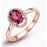 Halo 1.50 Carat Red Oval cut Ruby and Diamond Engagement Ring