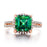 Halo 1.50 Carat princess cut Emerald and Diamond Engagement Ring